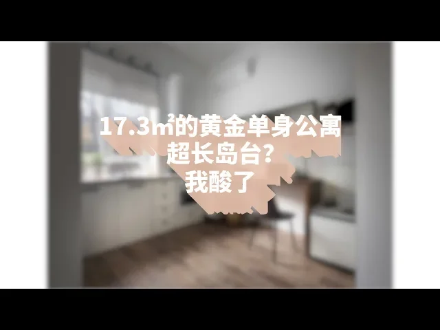 【屋研】17.3㎡的单身公寓,竟有这么长的岛台?我酸了!